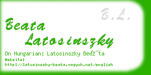 beata latosinszky business card